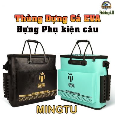 Thùng Đựng Cá Đa Năng MINGTU 50cm, thùng đựng dụng cụ câu cá gấp gọn tiện dụng 3 màu BB65