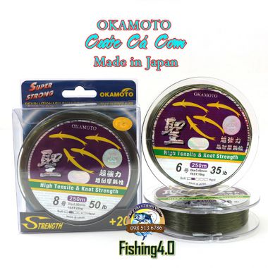 Cước okamoto 4 Con cá ( Cước cá cơm ) Chính hãng 250m đủ size