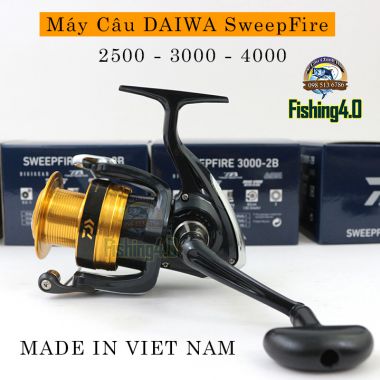 Máy câu cá daiwa Sweep fire 2500 3000 4000 - 2b chính hãng daiwa made in viet nam