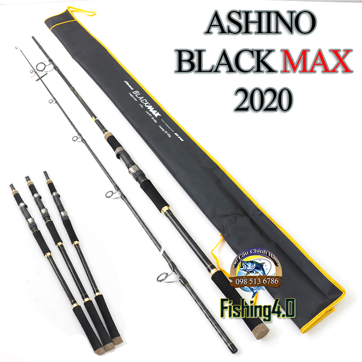 Cần câu Ashino BLACK MAX - mẫu mới 2020 - Cấn hở khỏe mạnh - Carbon 2 da
