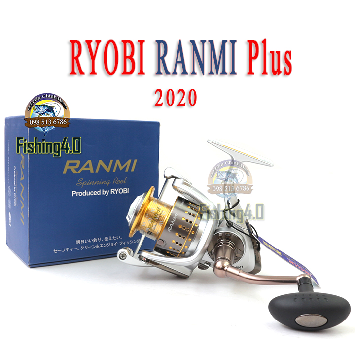 Máy Câu Ryobi Ranmi Plus New 2020 - Cốt Trợ Lực - Tay Quay Rời Khóa Ren 2 Vòng