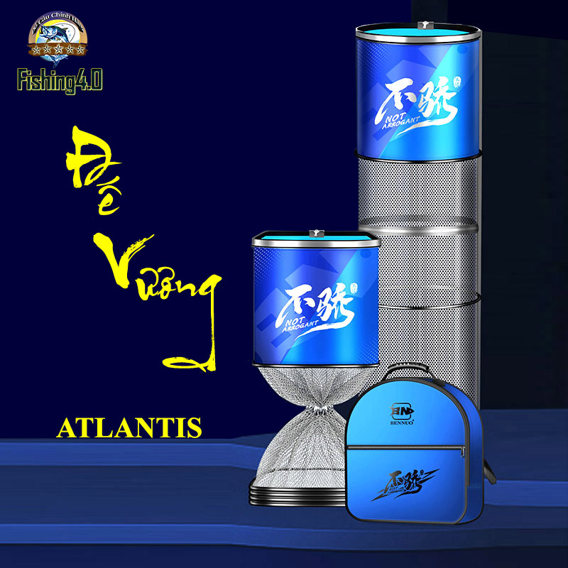 Rọng Đựng Cá BENNUO Đế Vương Atlantis Hợp Kim 2 lớp - Giỏ Đựng Cá Cao Cấp - BB13